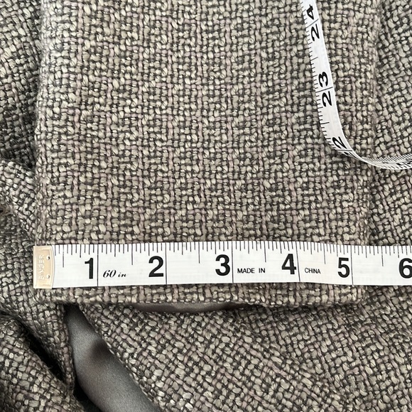 Reformation long grey swing full length dress coat with full lining in satin - Picture 14 of 14